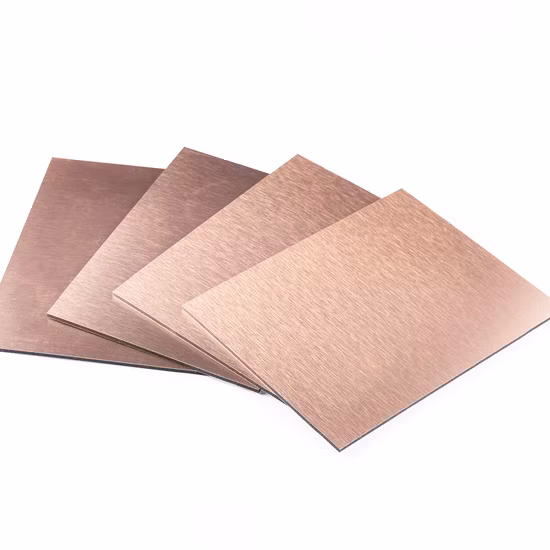 A escova dourada do espelho do ouro de prata escovou o composto de alumínio da linha fina