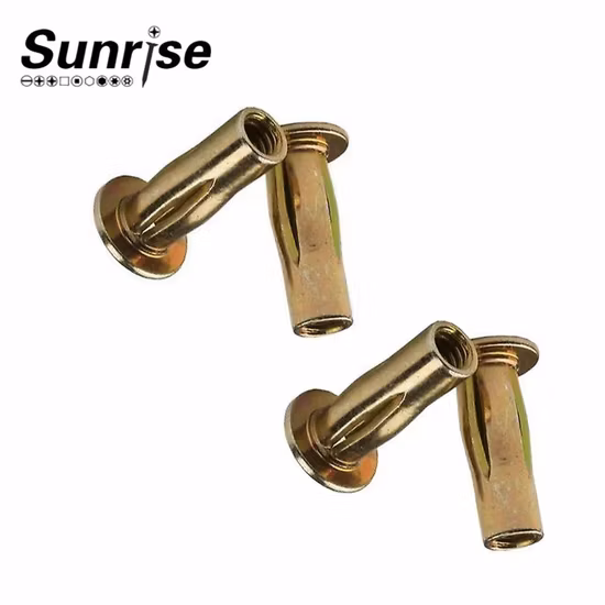 Porca de rebite de titânio de aço, lâmpada extra longa, porca dividida, mais porca de rebite de inserção cruzada